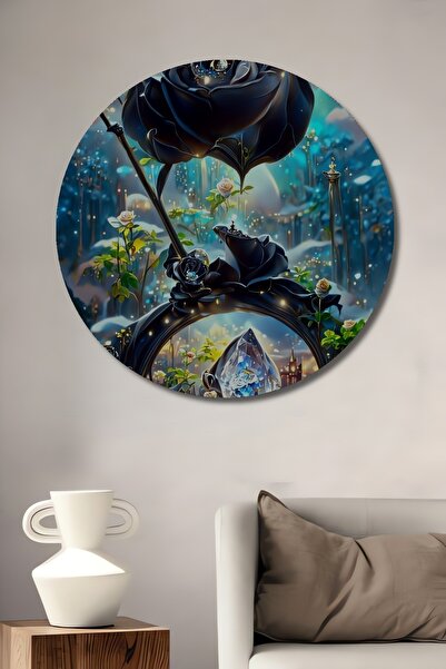 Teona Ahşap Tablou decorativ din lemn cu aspect de pictură în ulei cu trandaf...