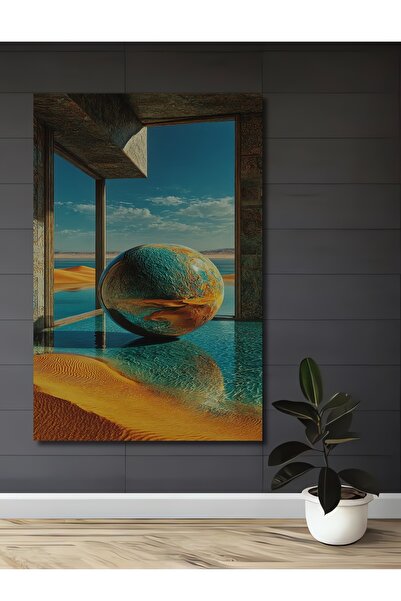 Teona Ahşap Glob misterios și peisaj deșertic - Tablou decorativ din lemn