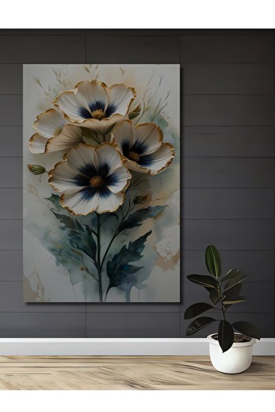 Teona Ahşap Tablou decorativ din lemn cu aspect de pictură în ulei cu flori a...