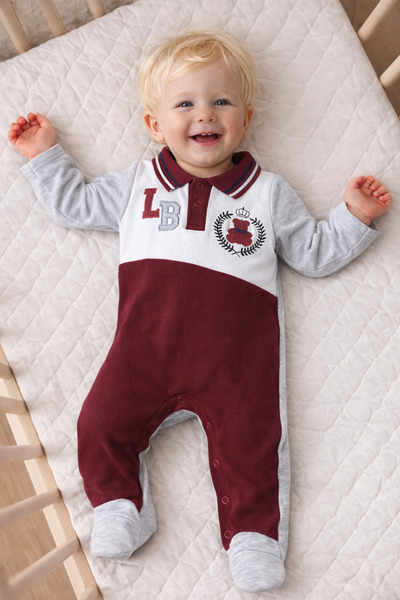 LUMMY BABY Baby Boy Romper lb Pattern Cotton