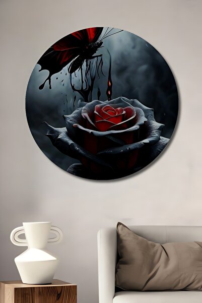 Teona Ahşap Pictură decorativă pe lemn cu aspect de pictură în ulei cu flutur...