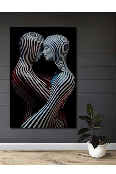 Teona Ahşap Tablou de artă abstractă fermecător cu două spirite