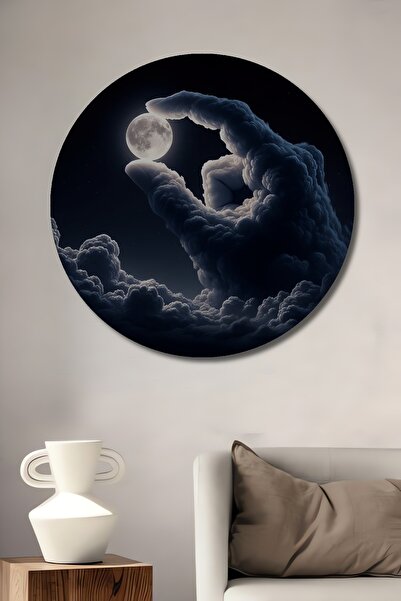 Teona Ahşap Pictură decorativă rotundă de perete cu aspect de pictură în ulei...