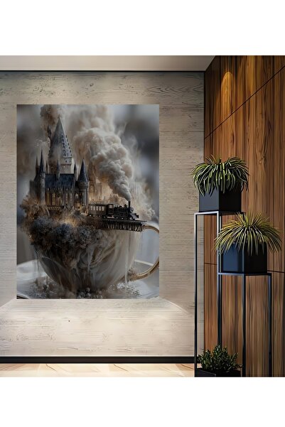 Teona Ahşap Masă decorativă din lemn cu aspect de pictură în ulei, cu tematic...