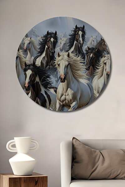 Teona Ahşap Cai în galop, pictură în ulei, tablou decorativ din lemn, pictură...