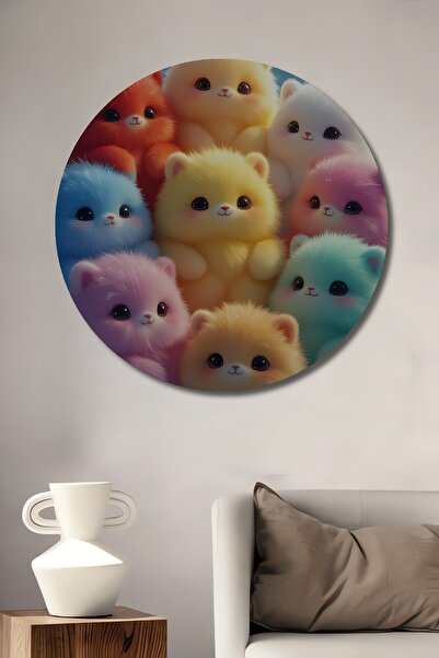 Teona Ahşap Mini ursuleți drăguți cu aspect de acuarelă, pictură decorativă p...