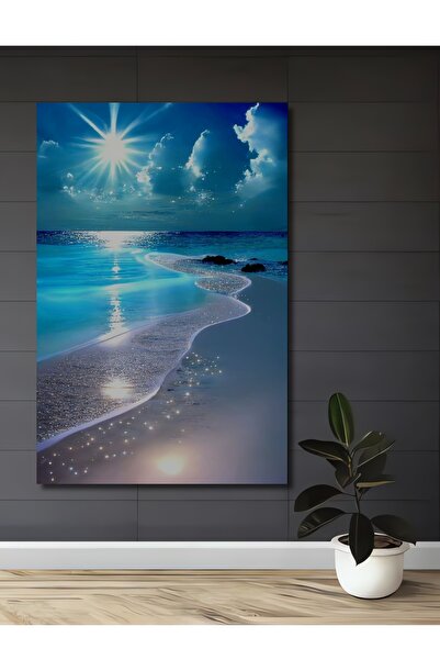 Teona Ahşap Tablou decorativ din lemn cu aspect de acuarelă, cu tematică de s...