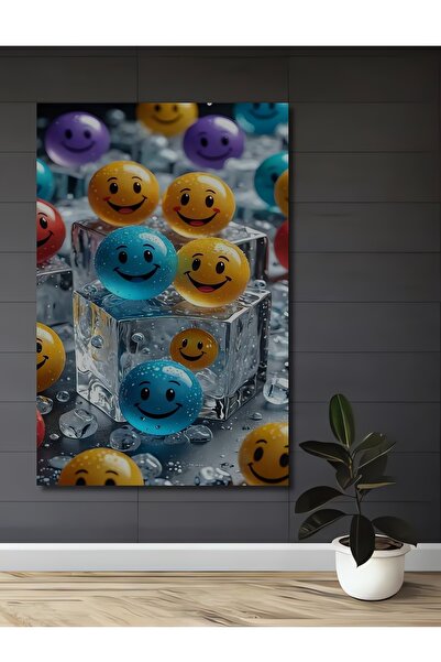 Teona Ahşap Tablou decorativ din lemn cu aspect de pictură în ulei cu fețe zâ...