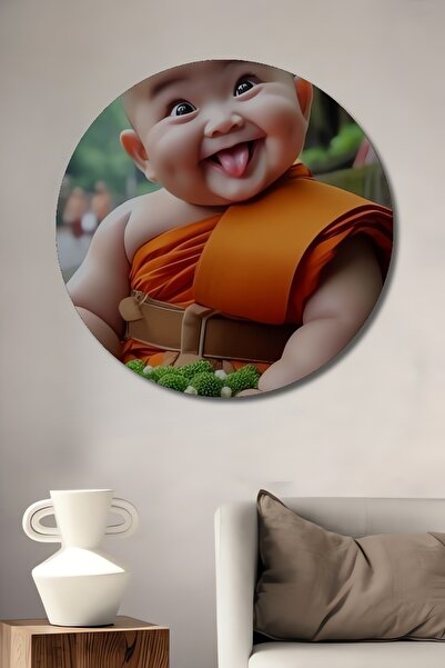 Teona Ahşap Tablou decorativ din lemn cu aspect de acuarelă cu un drăguț preo...