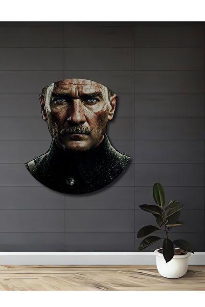 Teona Ahşap Μουστάφα Κεμάλ Ατατούρκ Ελαιογραφία με εφέ αφηρημένης τέχνης