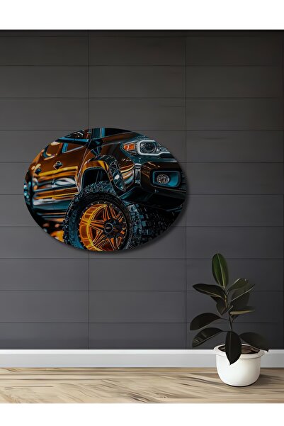 Teona Ahşap Pictură decorativă din lemn cu aspect de vopsea în ulei, gri înch...