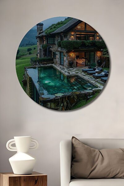 Teona Ahşap Vilă de lux cu vedere la natură și piscină infinită Pictură decor...