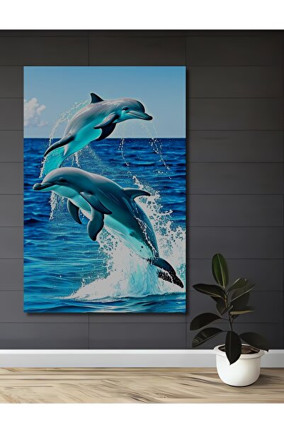 Teona Ahşap Dansul Delfinilor Magici - Tablou decorativ din lemn cu aspect de...