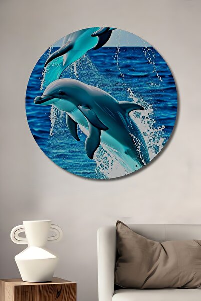 Teona Ahşap Dansul Delfinilor Magici, pictură decorativă din lemn cu aspect d...