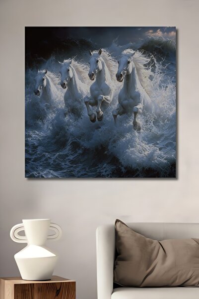 Teona Ahşap Pictură decorativă din lemn cu aspect de pictură în ulei, cu patr...