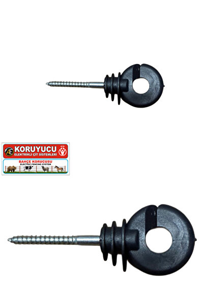 KORUYUCU ÇİT Elektrikli çit Domuz Ayı Kovucu izolatörü Siyah PP 52MM Uzun 1.K...