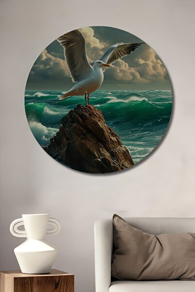 Teona Ahşap Pictură decorativă rotundă de perete cu aspect de pictură în ulei...