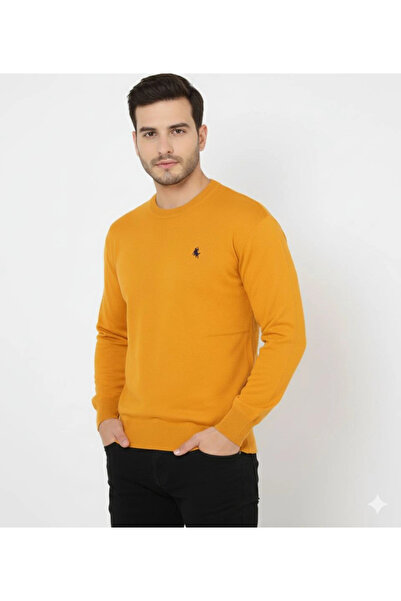 IVORA WEAR Men's Crew Neck Embroidery-Trimmed Knitwear Sweater Soft Textured ...