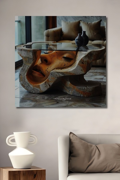 Teona Ahşap Față misterioasă Artă abstractă Tablou decorativ din lemn