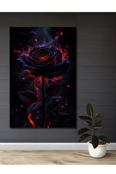 Teona Ahşap Pictură decorativă pe lemn cu aspect de pictură în ulei „Trandafi...