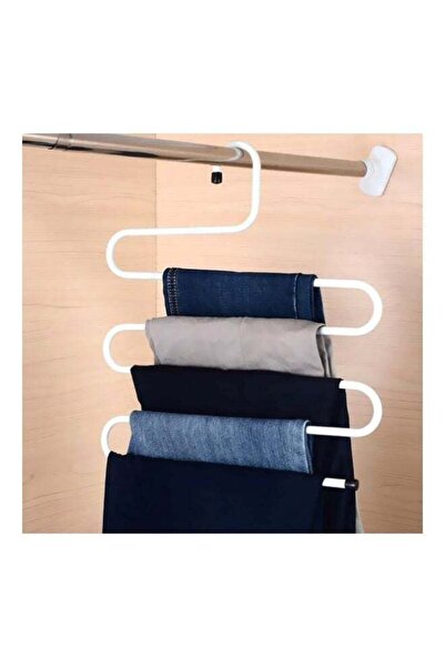 Generic S-Shaped Multi-Layer Pants Hanger from Sabo - White