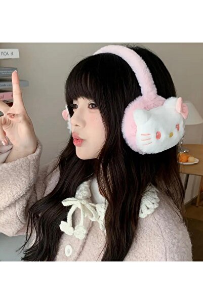 zyc Căști moale de pluș Hello Kitty pentru fete