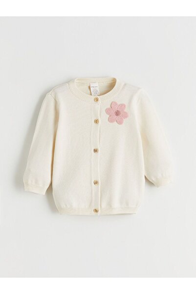 LC Waikiki LCW baby Flower Embroidered Baby Girl Knitwear Cardigan