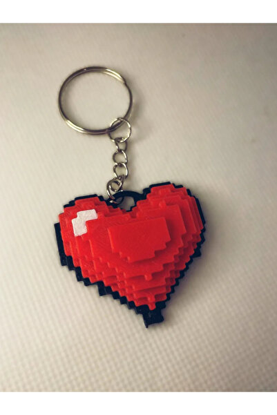 HobiHub Pixel 3D Heart Keychain – Double Sided – 3D Printing Pla – Gamer & Lo...