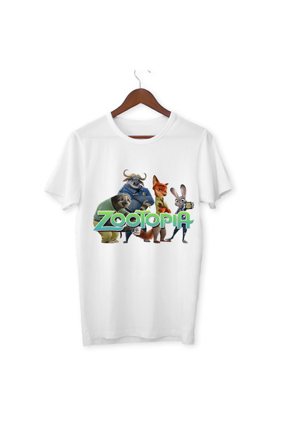 ALPŞAN TİCARET Zootopia cu imprimeu Bumbac alb cu design special bumbac moale...