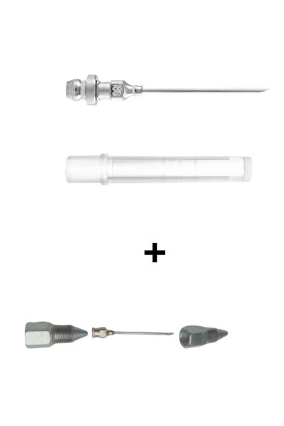 OEM Needle with nipple + Steel grease needle with adapter for greasing, penetration, grease lubrication, bearings