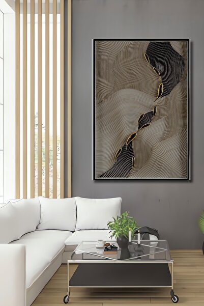 Teona Ahşap Altın Balıklar Dalgalı Modern Sanat Ahşap Dekoratif Ev,Antre,Salo...
