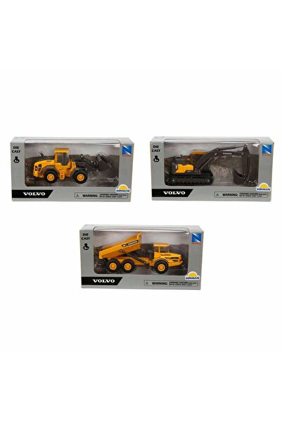 SCOWETTO Volvo Set of 3 Newray 1:50 Scale Engineering Vehicles 13-14 cm