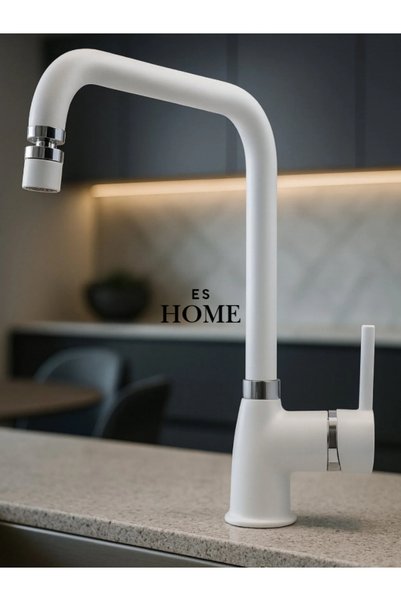 ESHOME White Chrome Delta Kitchen Sink Faucet with Movable Head 2 Years Warranty