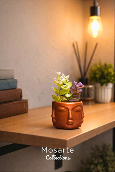 Mosarte تمثال/منحوتة وجه بوذا بتصميم تجريدي بسيط - قطعة ديكور عصرية صغيرة الحجم