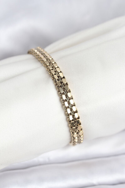 Skygo سوار نسائي من الفولاذ 316L بلون ذهبي - TJ-BB8151