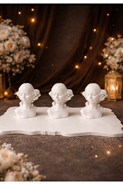 Store Modern Helenistik Kadın Büstü & Dekoratif Sunum Tepsisi Seti