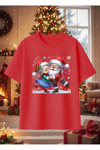 Infire clothing ملابس للجنسين مقاس كبير 100% قطن بتصميم عيد الميلاد المجيد ور...