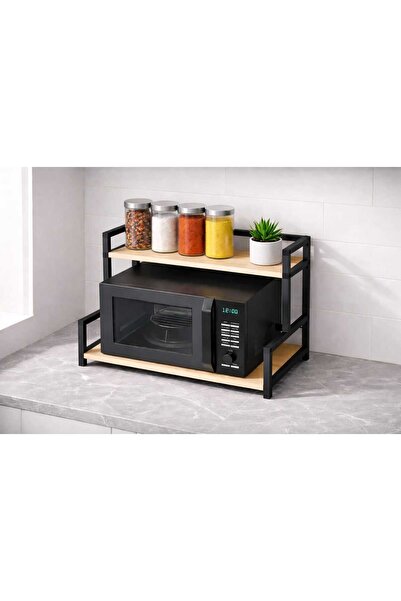 İMOKA DİZAYN Metal Tezgah Üstü Mikrodalga ve Fırın Rafı Baharatlık Organizerl...
