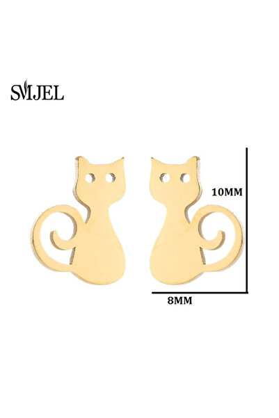 Choice Silver Color 285 Cute Animal Earings Multiple Stainless Steel Cat Stud...