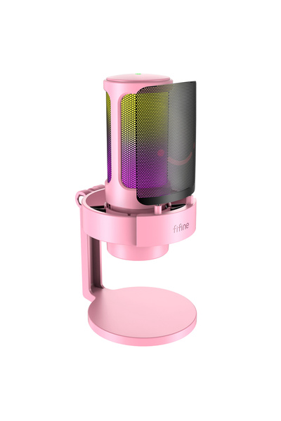 Choice1 ميكروفون FIFINE وردي اللون يعمل بمنفذ USB للتسجيل والبث على أجهزة الك...