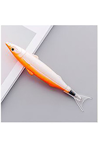 Choice قلم حبر جاف إبداعي على شكل سمكة بحرية لطيفة باللونين الأسود والبرتقالي...