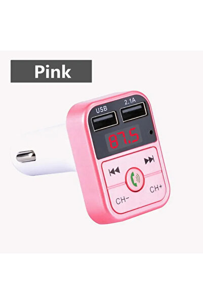 Vikefon جهاز إرسال واستقبال FM بتقنية بلوتوث 5.0 للسيارة، وردي اللون، مزود بمنفذي USB للشحن، يدعم بطاقة ذاكرة TF، مزود بمنفذي USB للشحن.