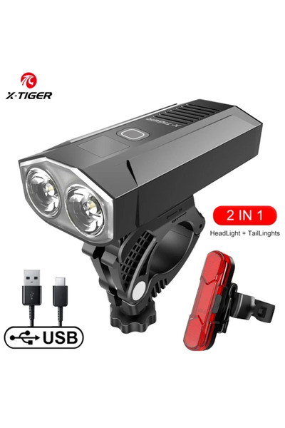 Choice مجموعة مصابيح الدراجة الأمامية QD-1101T X-Tiger، مقاومة للماء وقابلة ل...