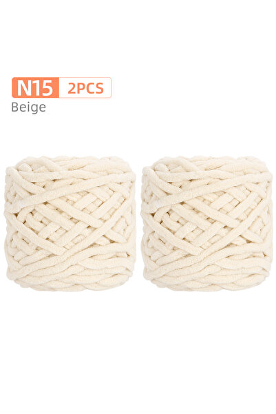 Choice N15-2Pcs-1Set QJH 2Pcs خيوط شينيل ناعمة، خيوط بطانية مخملية سميكة ورقي...