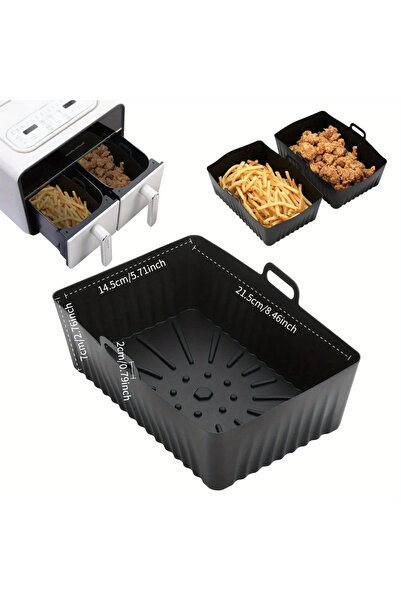 Choice صينية سيليكون مستطيلة الشكل للفرن/مقلاة هوائية، مقاس 21×14 سم، لون أسو...