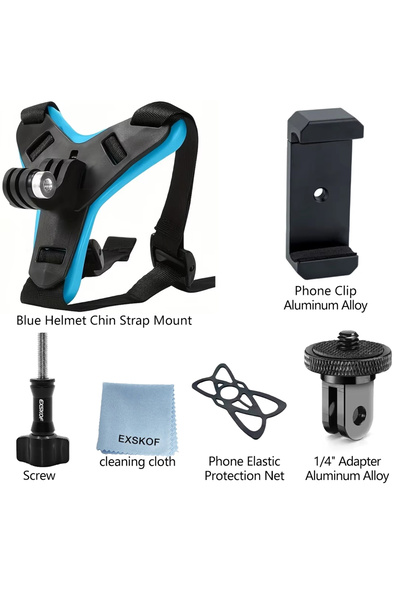 Choice حزام ذقن أزرق اللون مزود بمشبك معدني لخوذة الدراجة النارية، متوافق مع ...