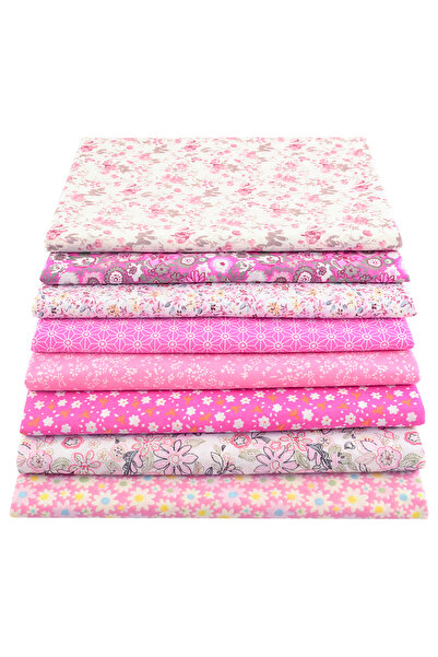 Choice 20cm x 50cm PWBZ-572P-8PCS Teramila 8PCS Pack Square Multicolor Printed Cotton Fabric For Sewing Qui