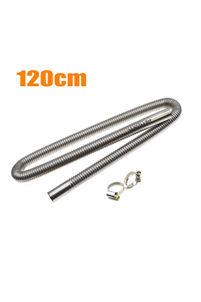 Choice4 120cm Length 60-200cm Dual-layer Car Heater Exhaust Pipe Stainless St...