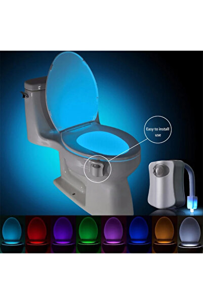 Choice مصباح مرحاض بمستشعر حركة، مصباح مرحاض، مصابيح ليلية LED بثمانية ألوان، مصباح ليلي للحمام، مصباح مرحاض