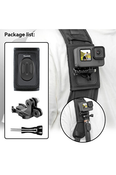 Choice مشبك مزدوج على شكل حرف J من تيليسين، قابل للدوران 360 درجة، مشبك مزدوج على شكل حرف J، سريع الفك، يُثبت على حزام الكتف لحقيبة الظهر